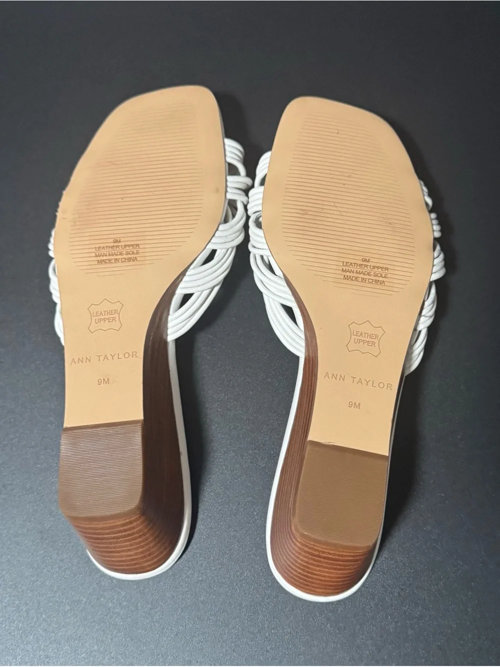 Ann Taylor Women’s White Knotted Strappy Wedge Sandal Size 9M